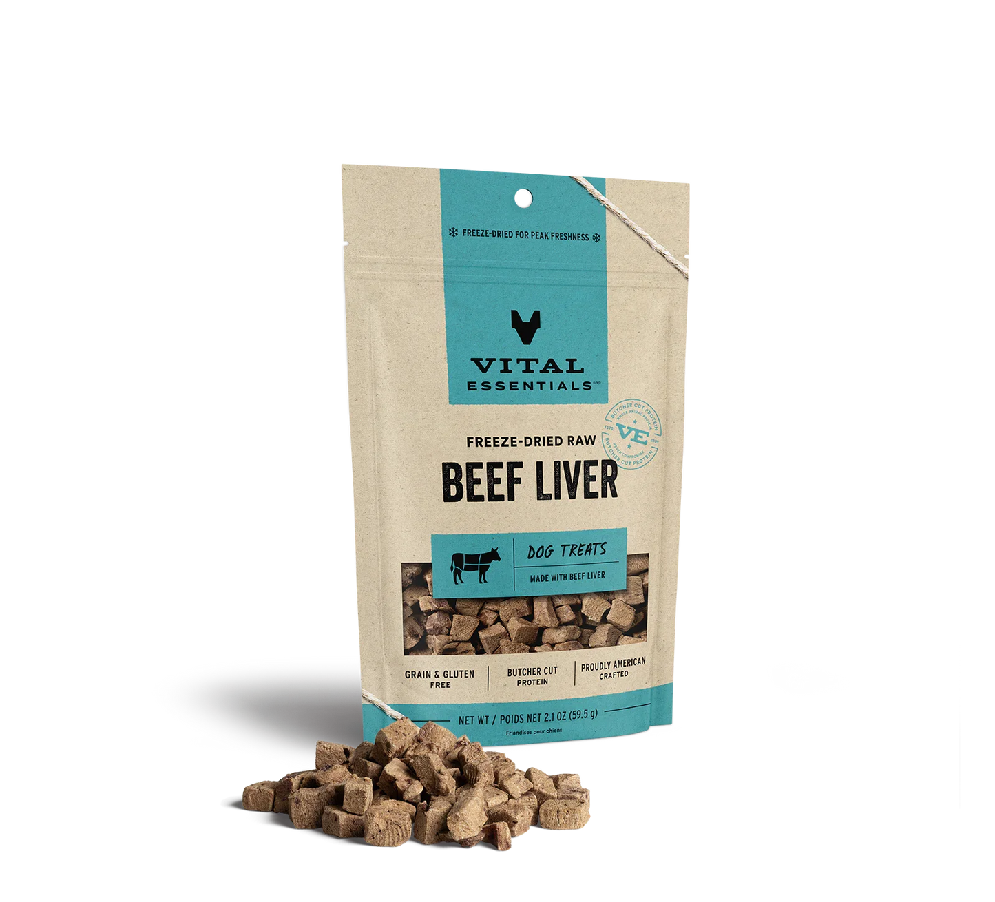 Vital Essentials Dog Freeze-Dried Treat Beef Liver 2.1oz.