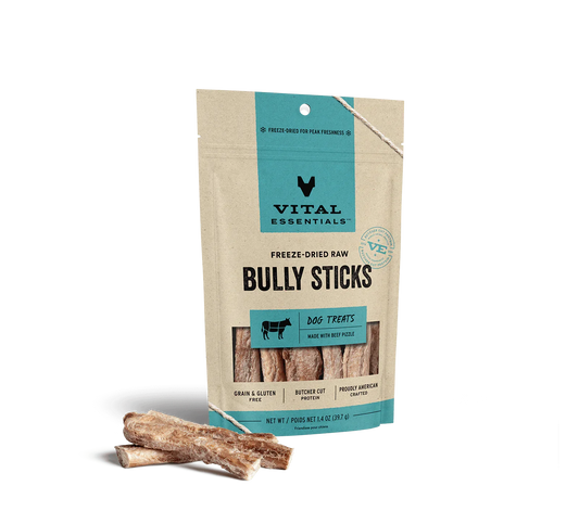 Vital Essentials Dog Freeze-Dried Treat Bully Stick 5 Piece