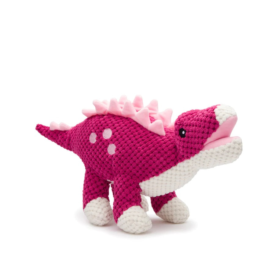 Fabdog Dog Floppy Stegosaurus Dinosaur Pink Small