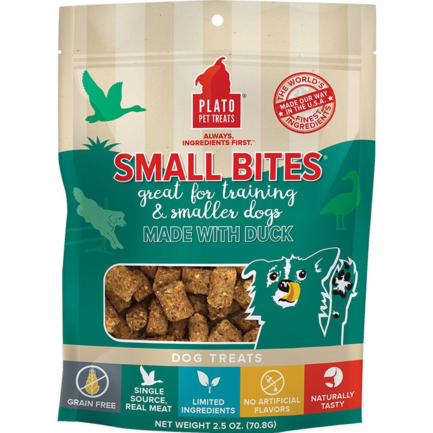 Plato Dog Small Bites Grain Free Duck 2.5oz.