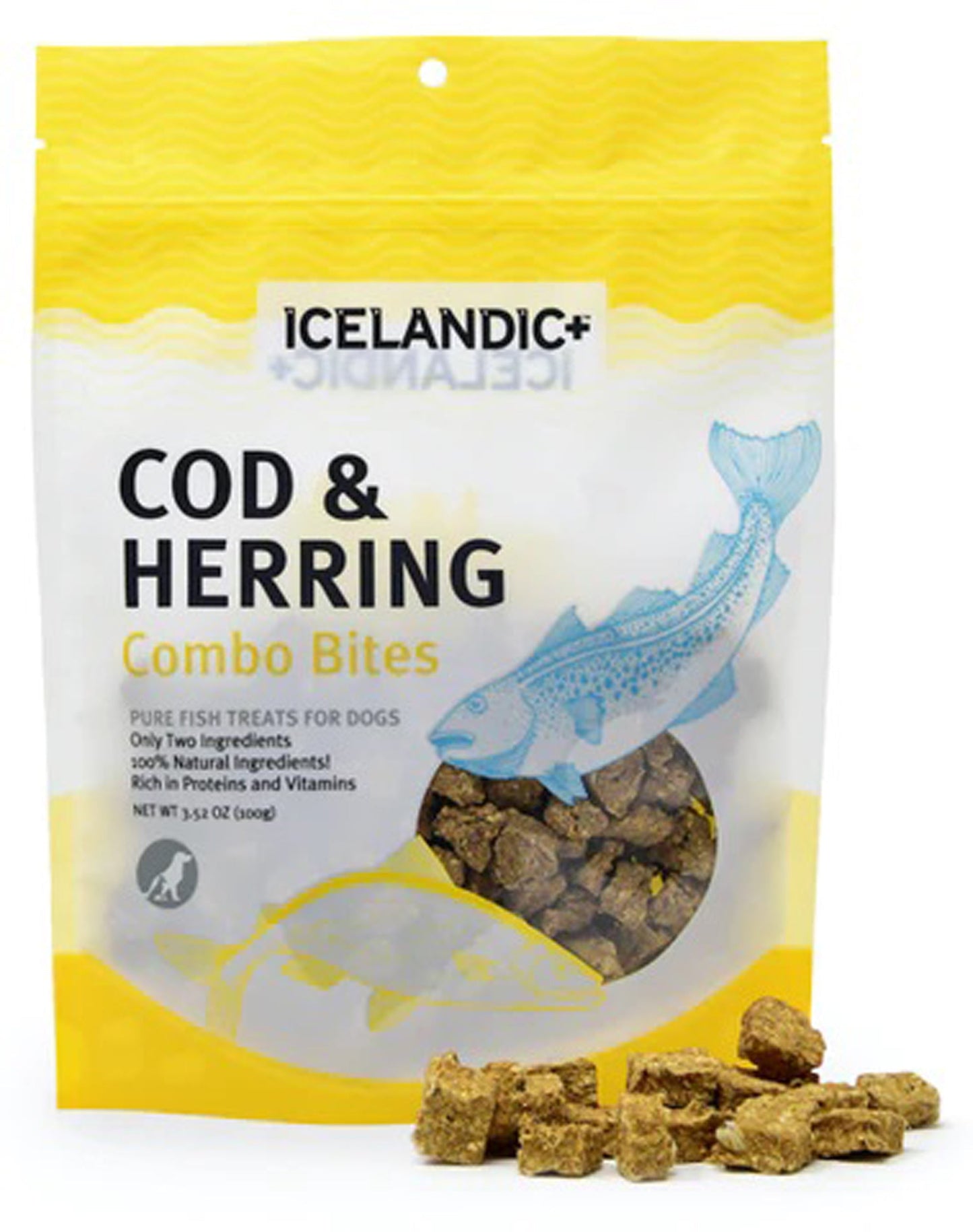 Icelandic  Cod And Herring Combo Bites Fish Dog Treat 3.52-oz. Bag