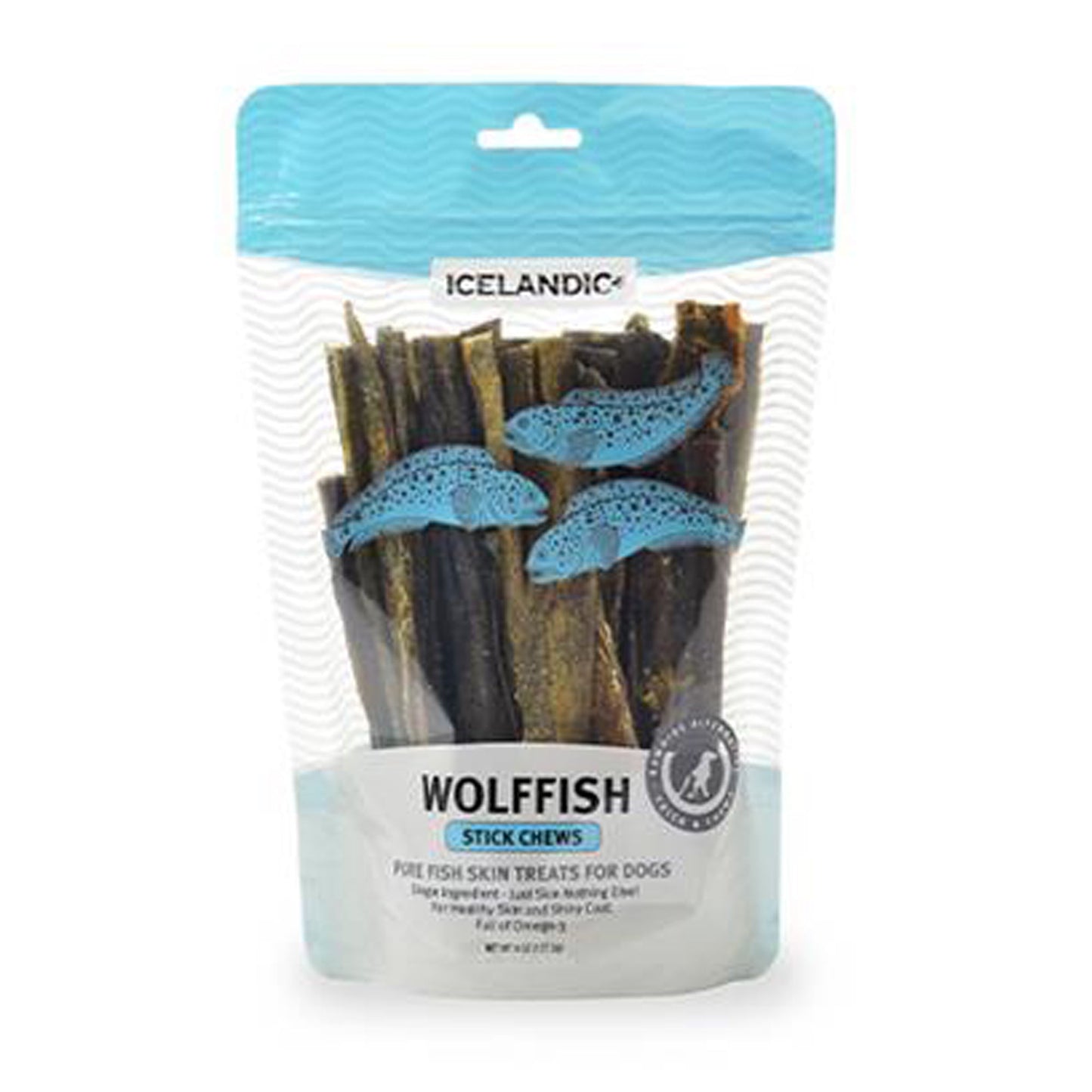 Icelandic+ Wolffish Skin Chew Stick Dog Treat 9oz.