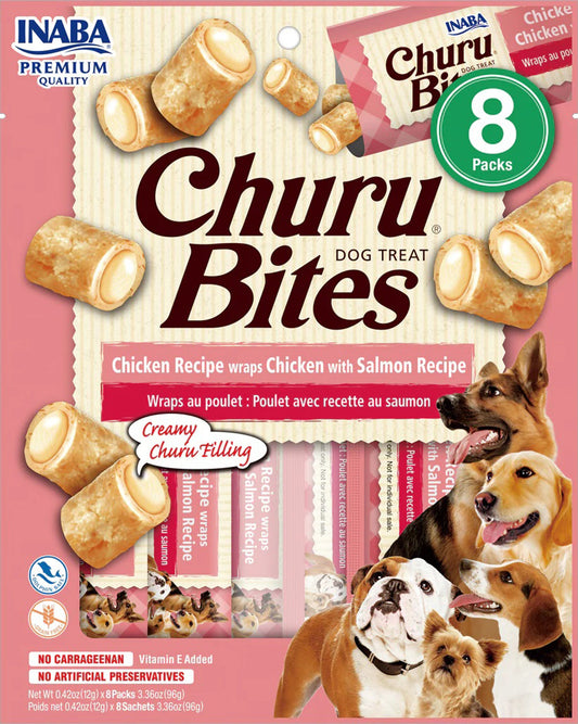 Inaba Dog Churu Bite Chken Salm On Wraps 6Ct/3.36Oz