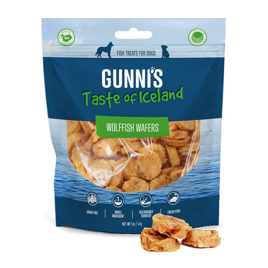 Gunnis Dog Wafers Wolf Fish 5oz.