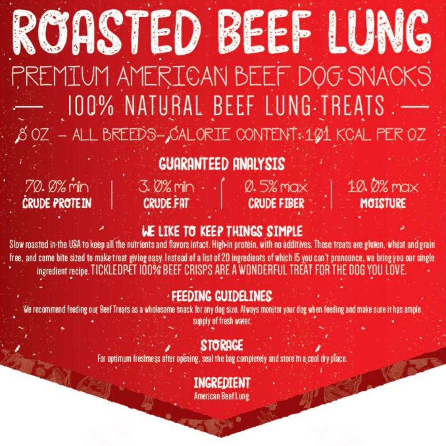 Tickled Pet Dog 8oz. Usa Beef Lung Crisps