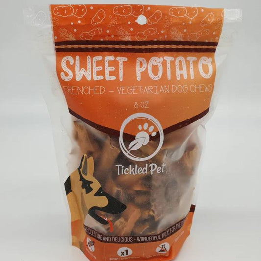 Tickled Pet Dog 8oz. Sweet Potato Chews Frenched