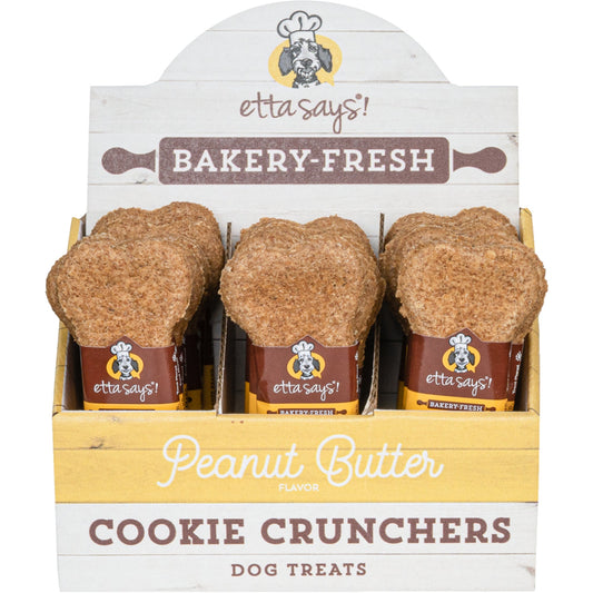 Etta Says! Cookie Cruncher Dog Treat Peanut Butter 24ea/5 in