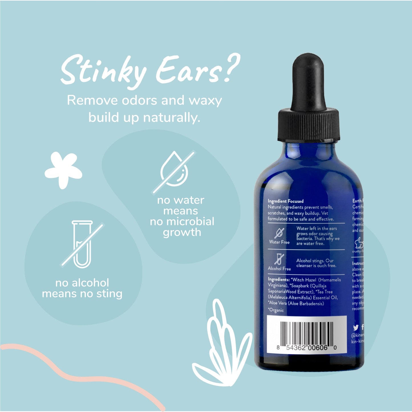 Kin+Kind Clean ears 4oz. Organic Dog