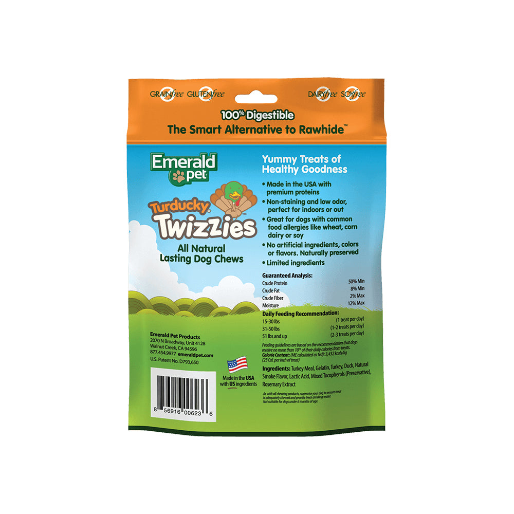 Emerald Pet Turducky Twizzies Dog Treat Turducky 1ea/6 in, 6 pk, 8 oz