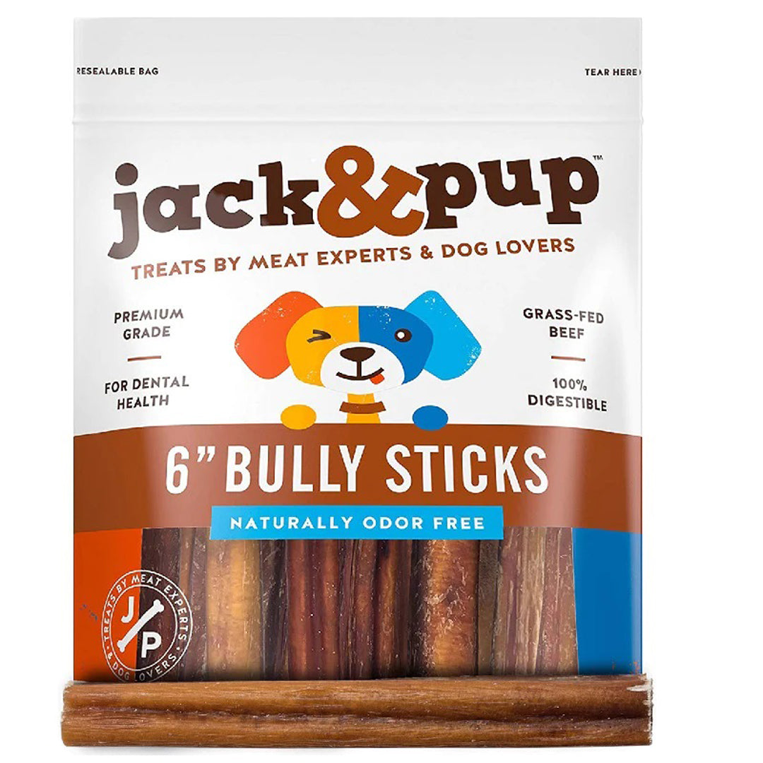 Jack & Pup Bull Stick 6" 5Ct