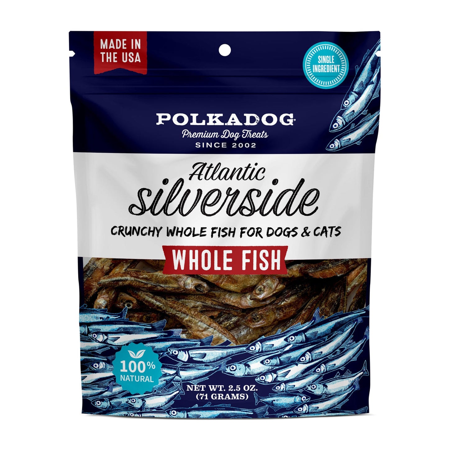 Polka Dog Atlantic Silverside Fish Treats