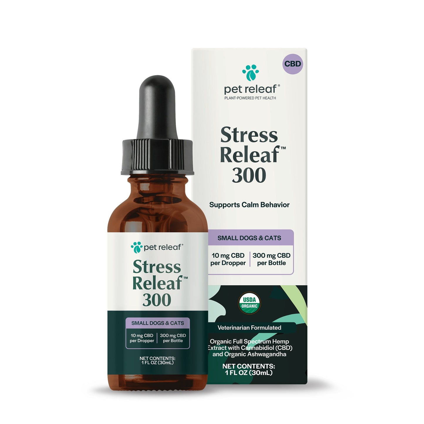 Pet Releaf Stress Organic Hemp Oil Cbd 300Mg