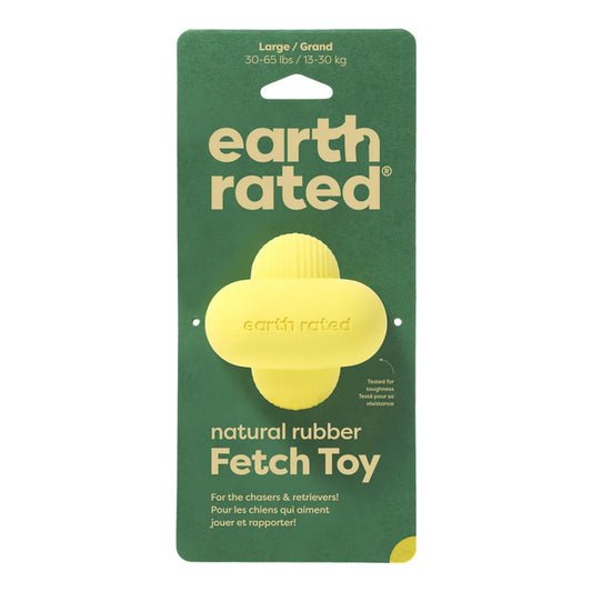 earth Rated Dog Fetch Toy Yellow Rubber Large