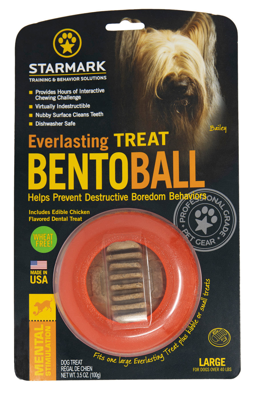 Starmark Everlasting Treat Bento Ball Dog Chew Toy 1ea/LG