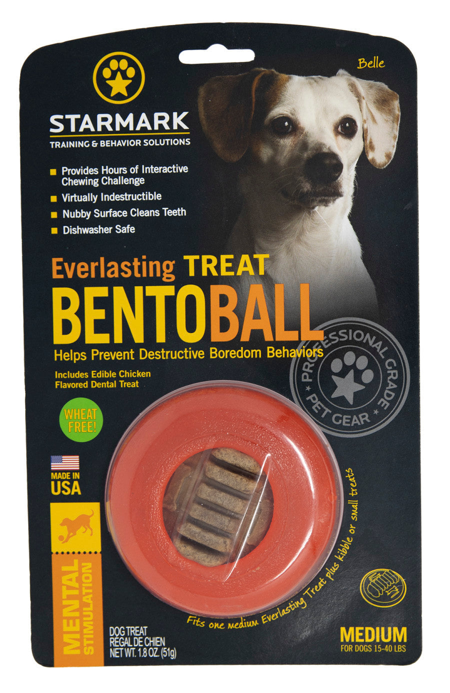 Starmark Everlasting Treat Bento Ball Dog Chew Toy 1ea/MD