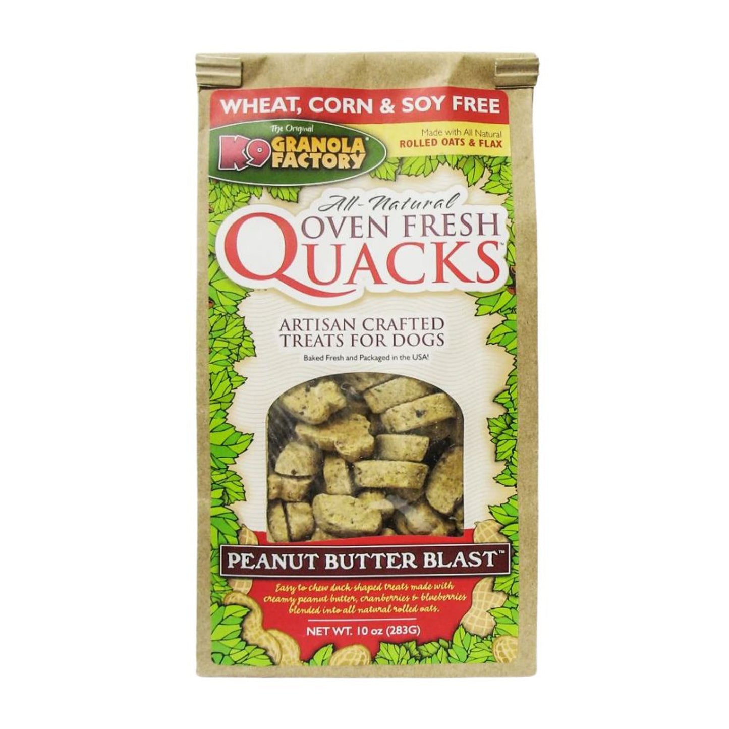 K9 Granola Oven Fresh Quacks; Peanut Butter 10oz.