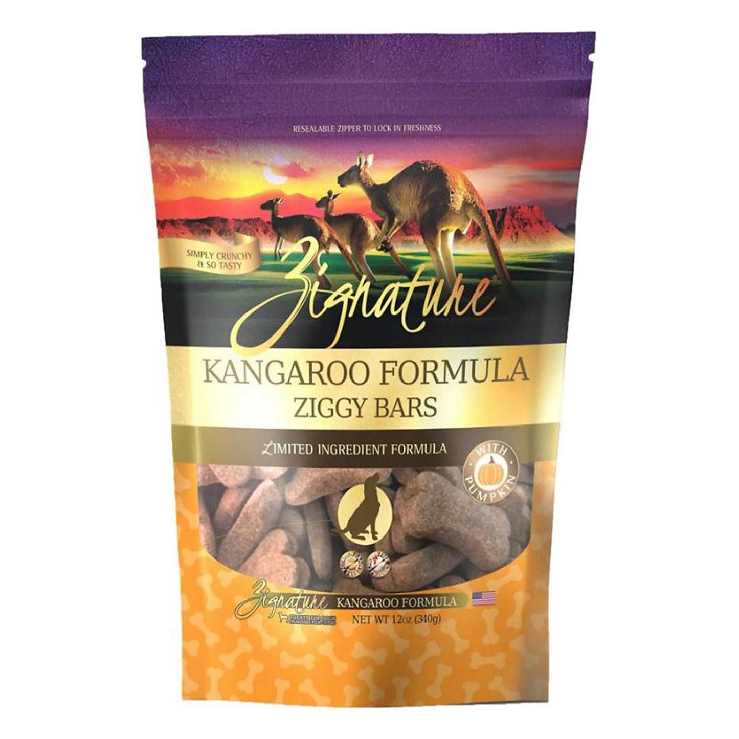 Zignature Dog Ziggy Bar Treat Kangaroo 12oz.