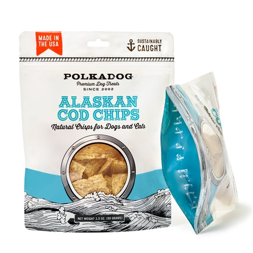 Polka Dog Cod Chips Pouch 4oz.