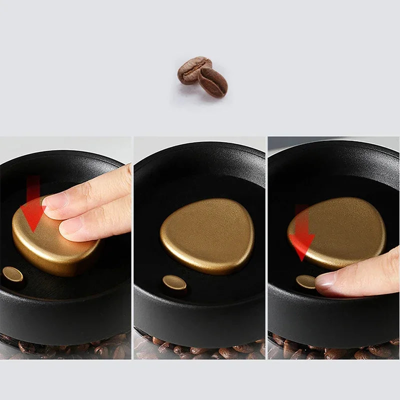 Coffee Beans Vacuum Sealed Tank Glass Food Storage Tank Household Moisture-proof  Air Extraction Tea Storage Tank Push-type Hot