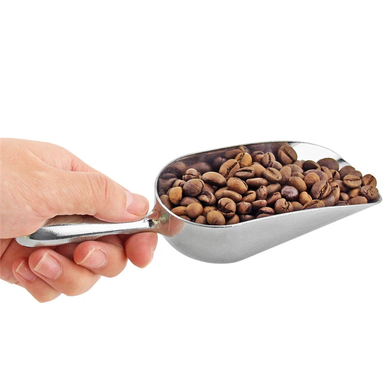 4-Size Aluminum Alloy Ice Shovel Scoop Multifunctional Grain Coffee Beans Bar Cube Scraper Measuring Spoon Kitchen Accessories