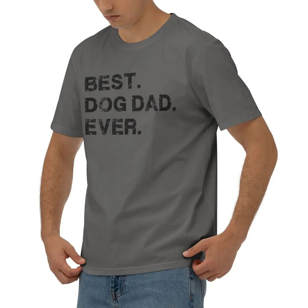 BEST.DOG DAD.EVER.Pattern Premium Cotton Tee Shirt Men's T-Shirts Fashion Clothes Unisex Black Casual Short Sleeved T Shirts Guy