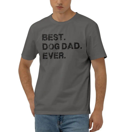 BEST.DOG DAD.EVER.Pattern Premium Cotton Tee Shirt Men's T-Shirts Fashion Clothes Unisex Black Casual Short Sleeved T Shirts Guy