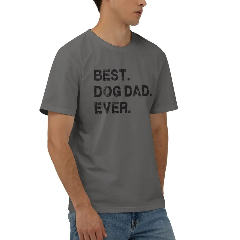 BEST.DOG DAD.EVER.Pattern Premium Cotton Tee Shirt Men's T-Shirts Fashion Clothes Unisex Black Casual Short Sleeved T Shirts Guy